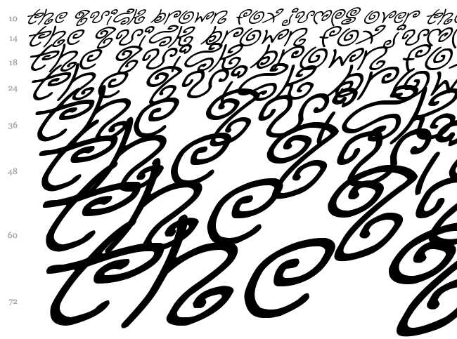 Kurly Kyoots font waterfall